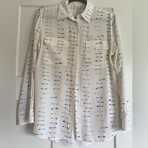 RARE EQUIPMENT SIGNATURE LIBRARY STAMP BLOUSE SIZE SMALL